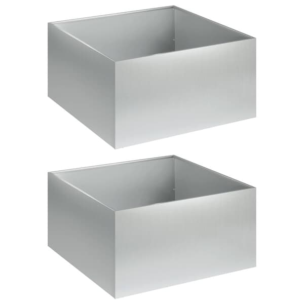 Trädgårdsplanterare 2 st Silver 40 x 40 x 30 cm
