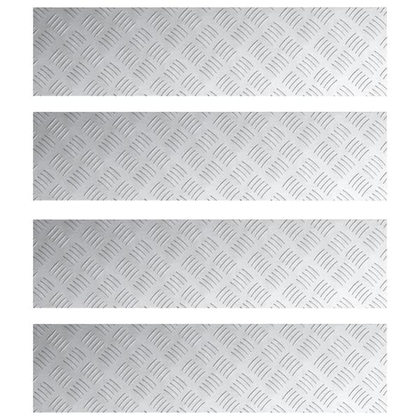Trappsteg Rektangulär 4 pcs Silver 80 x 20 cm Aluminium