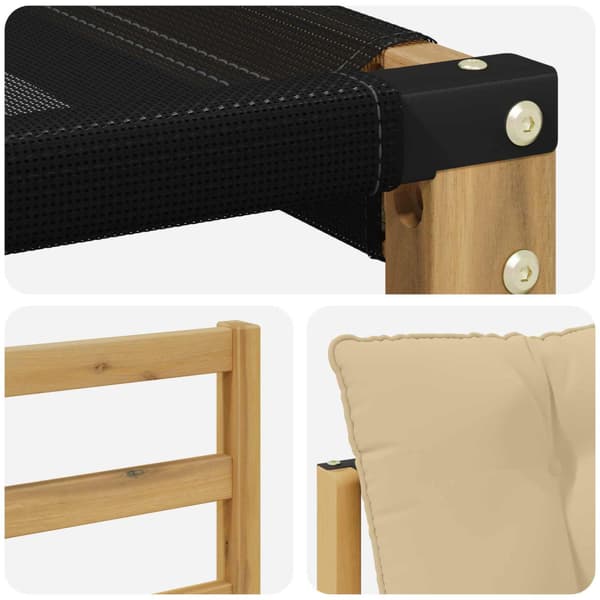 Utomhussoffset med kudde 3 pcs Vit och Beige