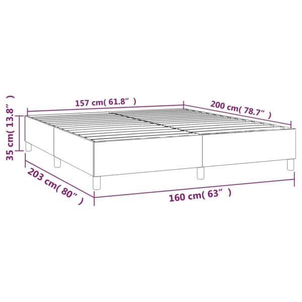 Boxspring-sängram grå 160x200 cm konstläder