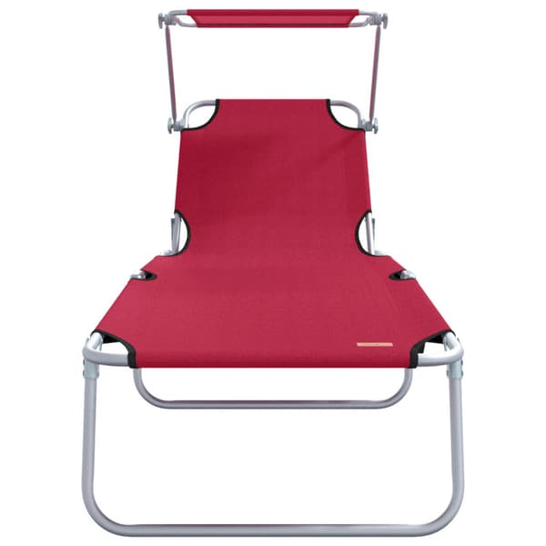 Solstol 2 pcs Röd 58 x 188 x 77cm Polyester