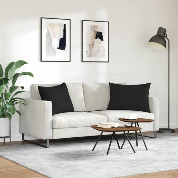 Sofakuddar 2 pcs Svart 70 x 50 cm tyg