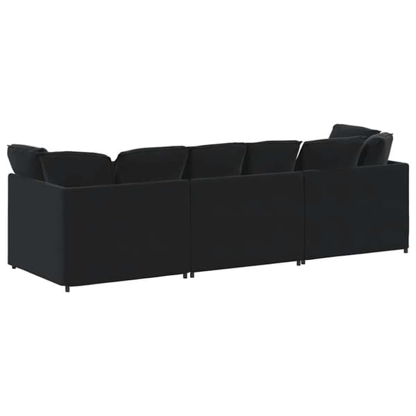 Modulsoffa med kuddar sammet svart
