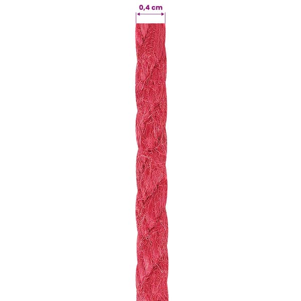 Juterep Röd 100% Tossa jute