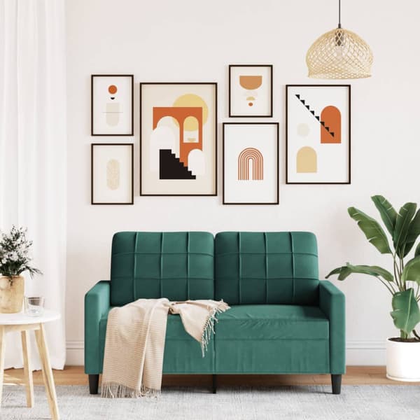 Soffa 2-sits mörkgrön 120 cm sammet