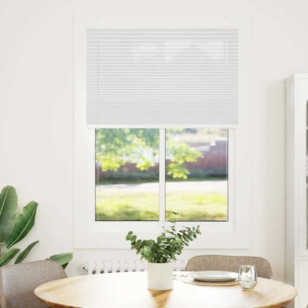 Plisserad persienn vit 85x100 cm tyg bredd 84,4 cm polyester