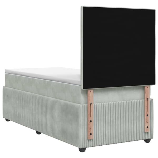 Kontinentalsäng med madrass Ljusgrå 80 x 200 cm Sammet