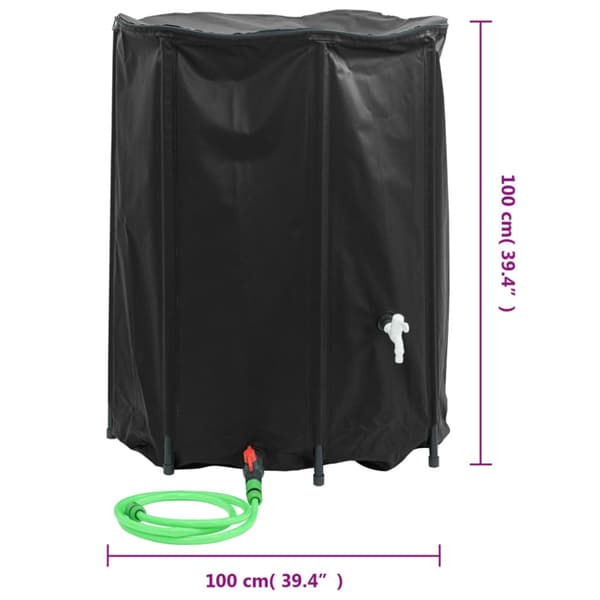 Vattentank med kran vikbar 750 L PVC