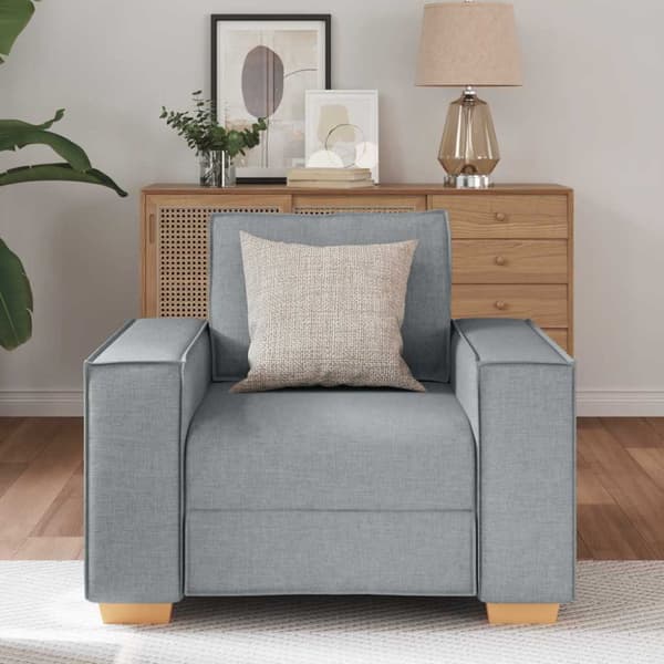 Soffa ljusgrå 100x78x84 cm tyg