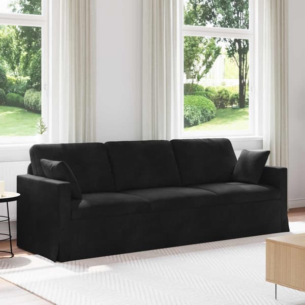 Soffa Svart 228 x 78 x 80 cm Sammet