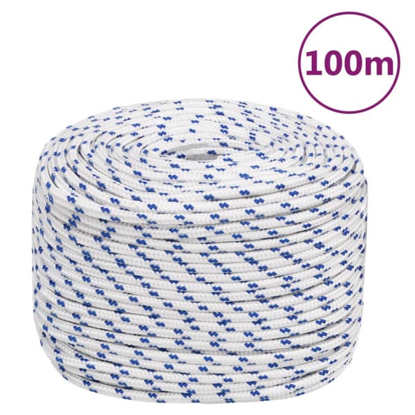Båtlina vit 10 mm 100 m polypropylen