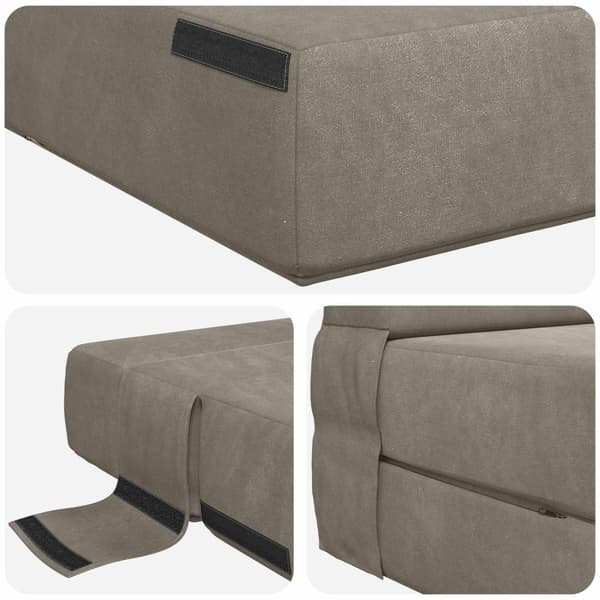 Fällsoffa säng Ljusgrå 190 x 70 x 15 cm Sammet
