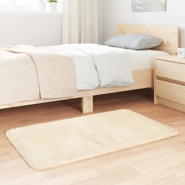 Ryamatta med lång lugg NAVARRA gräddvit 60x100 cm polyester