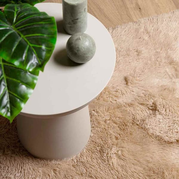 Ryamatta med lång lugg NAVARRA beige 200x200 cm polyester