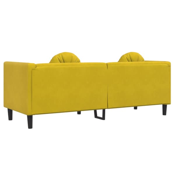 Soffa med kuddar 3-sits gul sammet