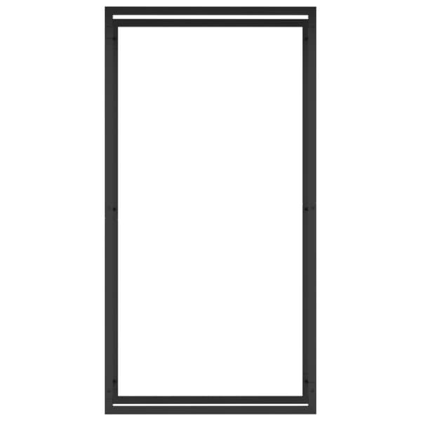 Vedställ mattsvart 80x28x154 cm stål