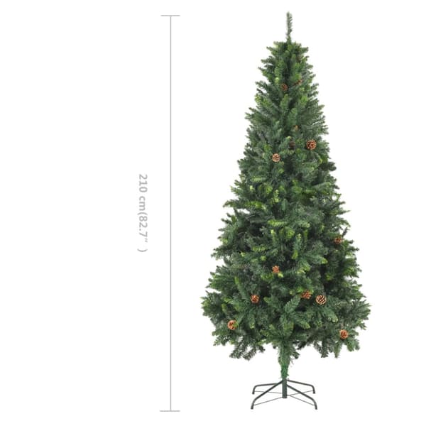 Plastgran med kottar grön 210 cm