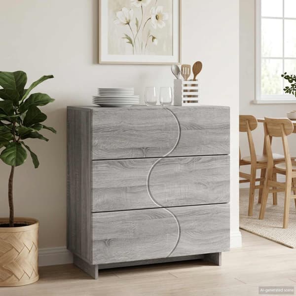 Sideboard Grå Sonoma 70 x 38 x 75 cm Konstruerat trä