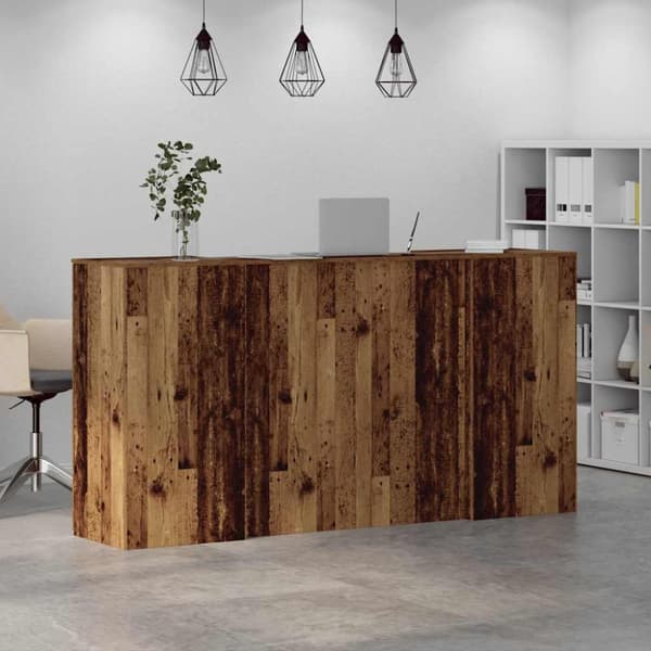 Receptionsdisk grå sonoma 200x50x103,5 cm konstruerat trä