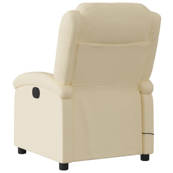 Massagefåtölj krämfärgad tyg