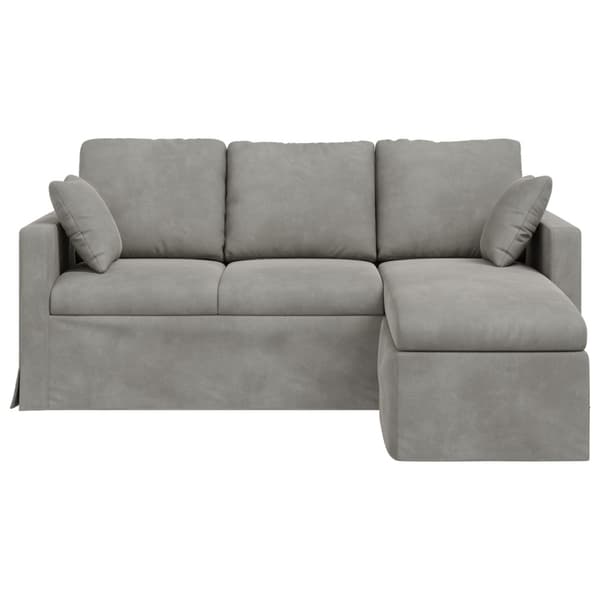 Soffa Ljusgrå 178 x 134 x 80 cm Sammet