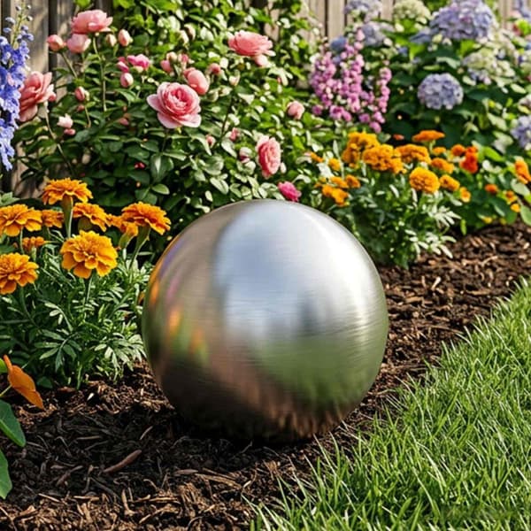 Borstad Boll Ø 20 cm Silver Rostfritt stål 201