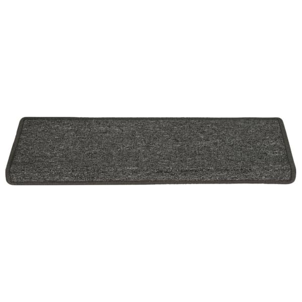 Trappmattor 15 st 65x21x4 cm mörkgrå rektangulär kant