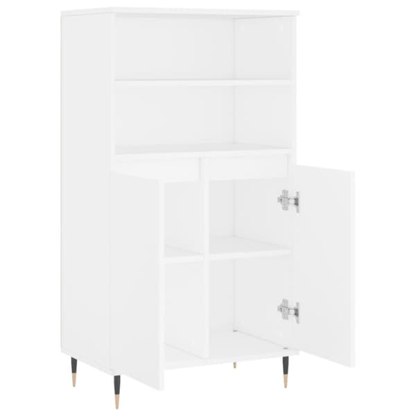 Högskåp vit 60x36x110 cm konstruerat trä