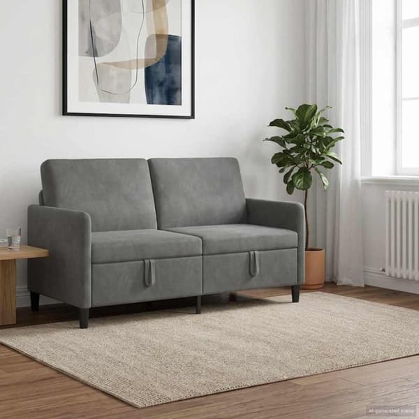 Soffa med förvaring Mörkgrå 152 x 78 x 87 cm Polyester