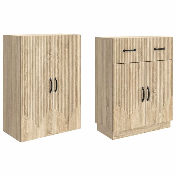 Skåpset 2 pcs Sonoma-ek Konstruerat trä