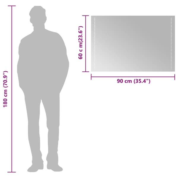 LED Badrumsspegel Transparent 90 x 60 cm härdat glas