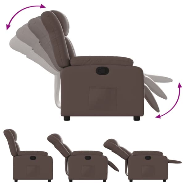 Reclinerfåtölj brun konstläder