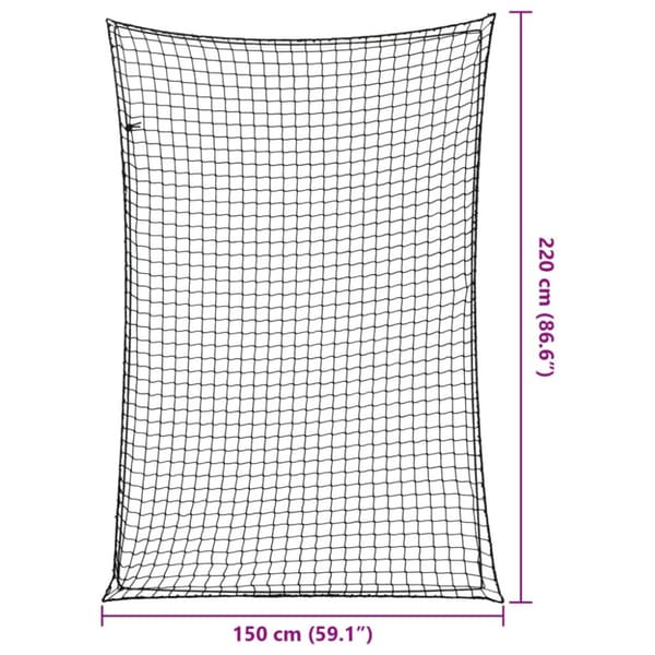 Lastnät med elastiskt rep svart 2,2x1,5 m PP