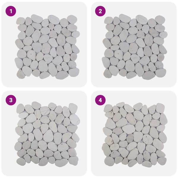 Pebble Tiles Vit 30 x 30 cm Flodsten