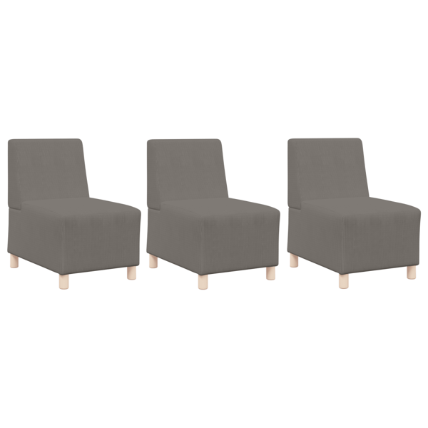 Modulsofa utan armstöd 3 pcs Ljusgrå 55 x 74 x 82 cm