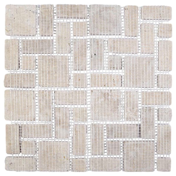 Mosaikplattor Gräddvit 30 x 30 cm Marmor