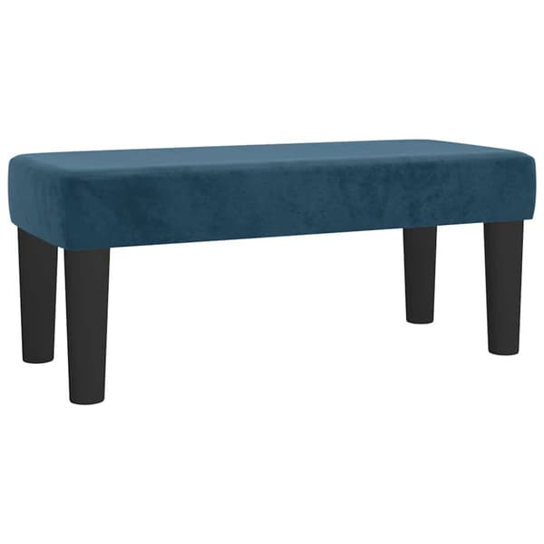 Ramsäng med madrass mörkblå 100x200 cm sammet