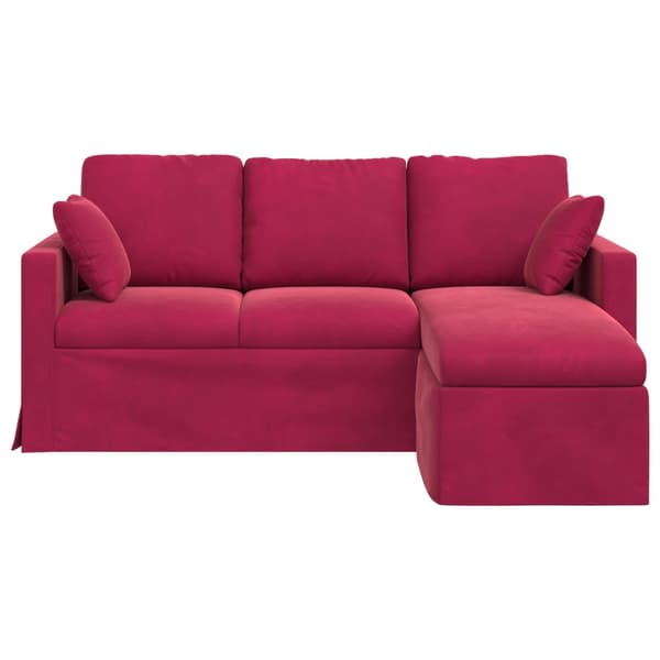 Soffa Vinröd 198 x 134 x 80 cm Sammet