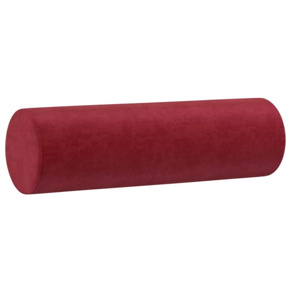 Prydnadskuddar 2 st vinröd Ø15x50 cm sammet