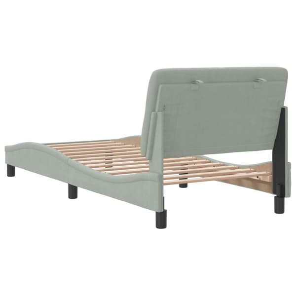 Bed Frame without Mattress Light Grey 90x200 cm Velvet