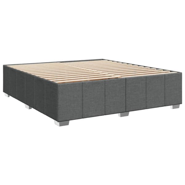 Ramsäng med madrass mörkgrå 200x200 cm tyg