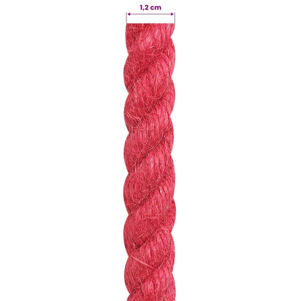Juterep Röd 100% Tossa jute