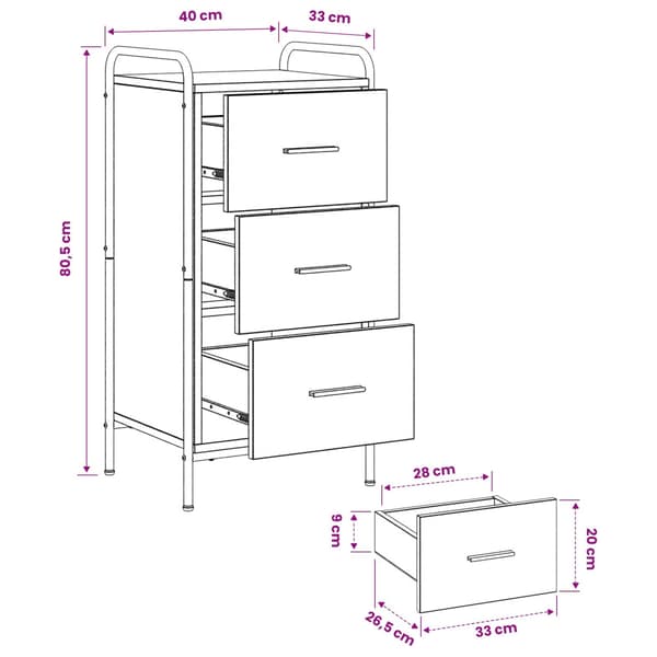 Sideboard Grå Sonoma 97 x 33 x 81 cm Konstruerat trä