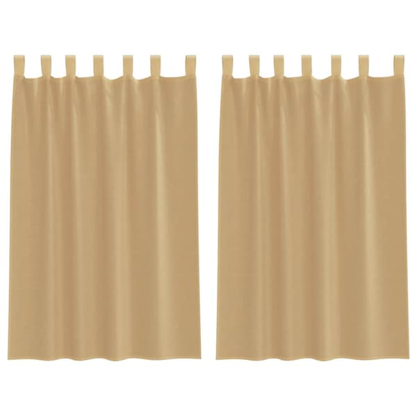 Voile gardiner med stångfickor 2 st sand
