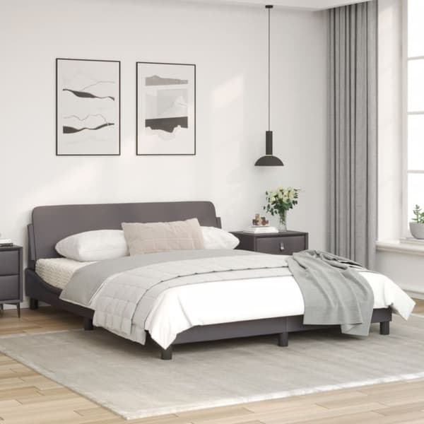 Bed Frame "Dover" Grey 160x200 cm Faux Leather