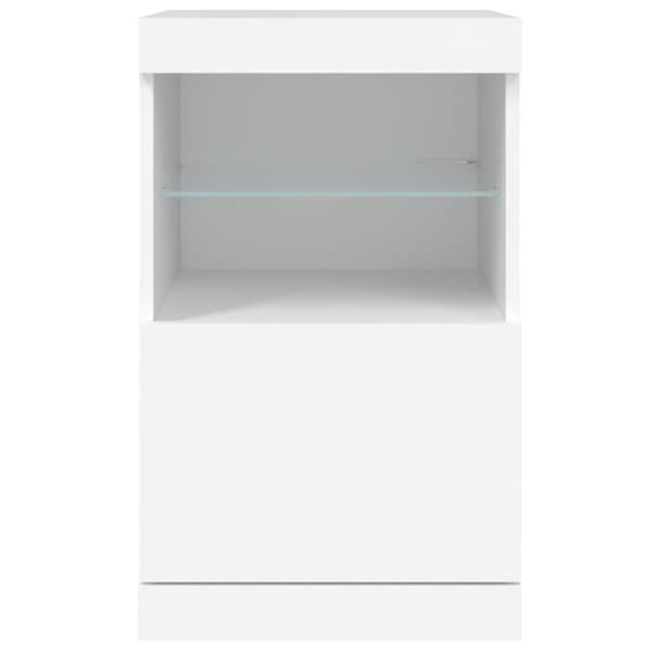 Skänk med LED-belysning vit 41x37x67 cm
