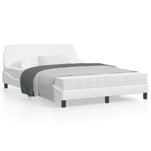 Bed Frame "Dover" White 140x190 cm Faux Leather