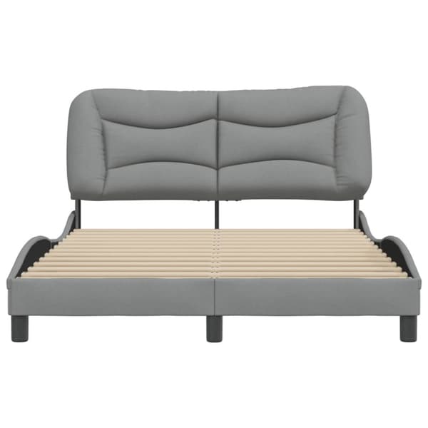 Bed Frame without Mattress "Hvar" Light Grey 120x200 cm Fabric