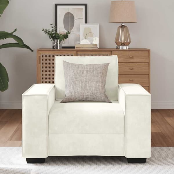 Soffstol gräddvit 100x78x84 cm sammet