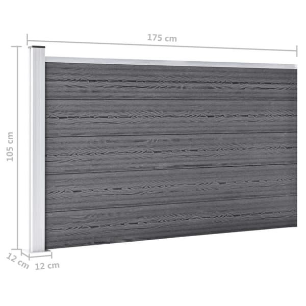 Staketpanel WPC 175x105 cm grå